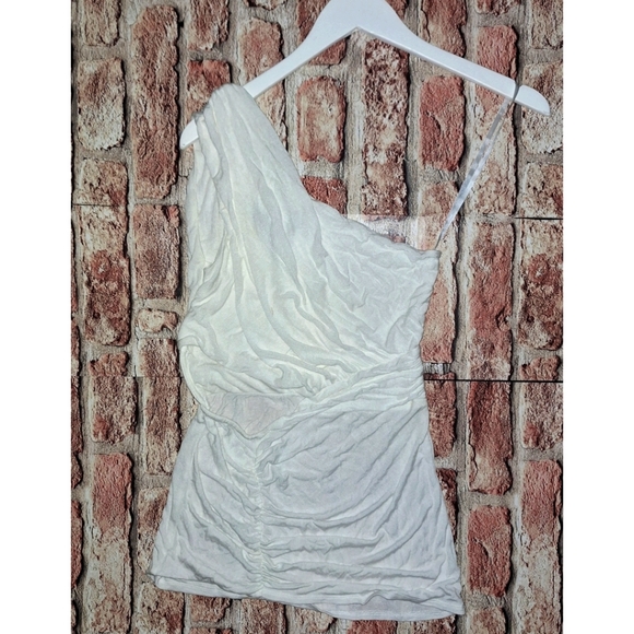 BCBGMaxAzria One-Shoulder Top - White - Picture 3 of 16